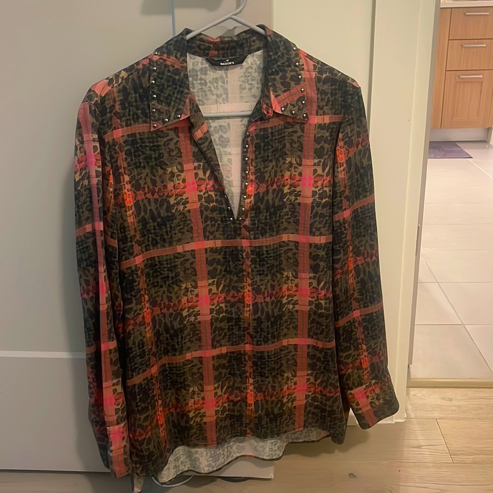 Mason shirt, bought in Amsterdam. Size small, metal accents, never worn.